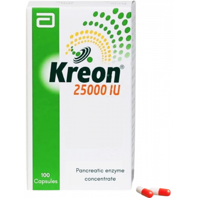 KREON / CREON 25000 IU ( PANCREATIN 300 MG ) 100 CAPSULES